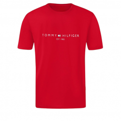 T-SHIRT 100% ΒΑΜΒΑΚΙ ΜΕ LOGO - ΚΟΚΚΙΝΟ- TOMMY HILFIGER EST 1985